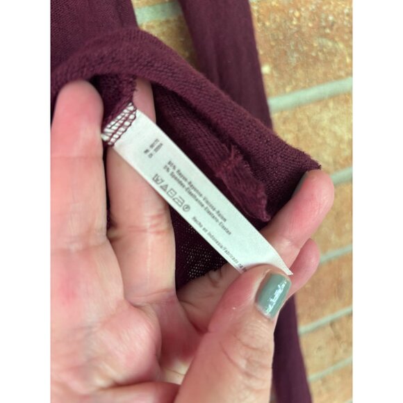 Intimately Free People Burgundy  Blouse Deep V-Neck & Ladder Detail Lightweight - Picture 6 of 9